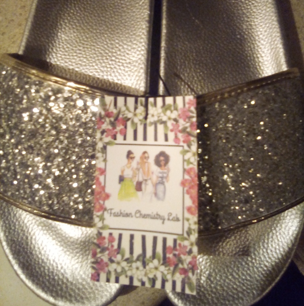 Fashion Chemistry Labs Silver Glitter Slides!